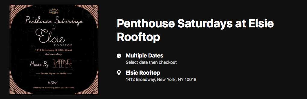 Penthouse Saturdays @ Elsie Rooftop Banner