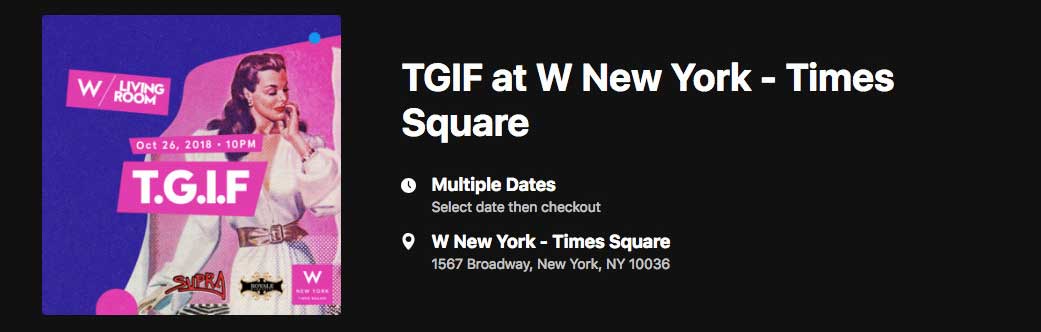 TGIF @ W Hotel Times Square Banner